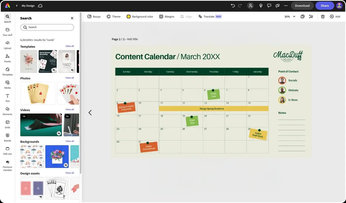 Calendar design