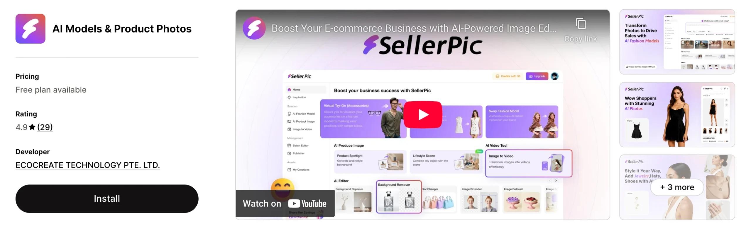 SellerPic - AI model &amp; Product Photos