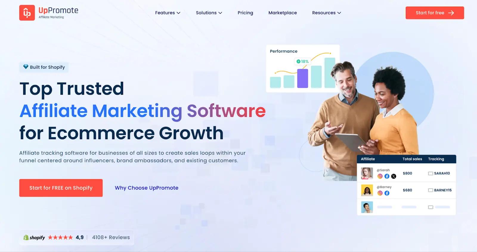a screenshot of UpPromote homepage
