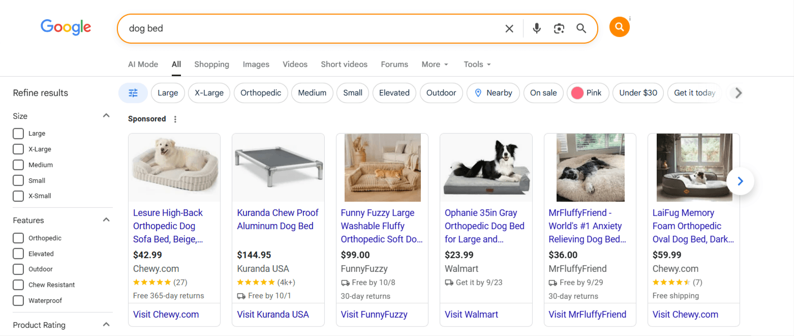 Google ad placement