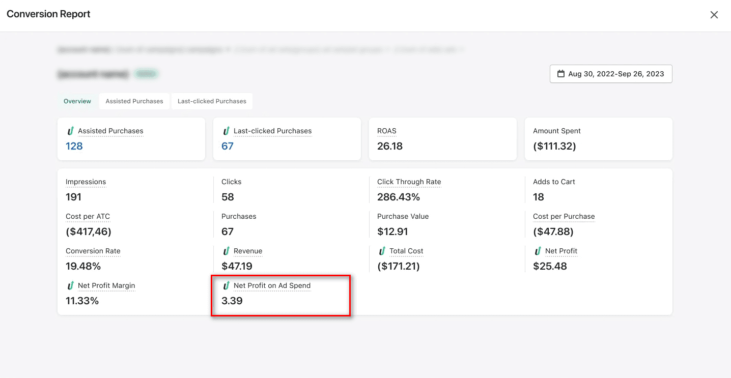 MKT attribution - net profit on ad spend