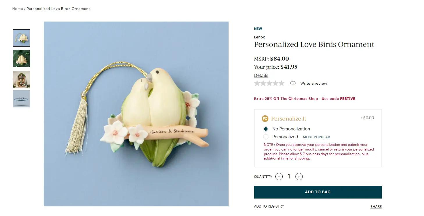 Ornament product website