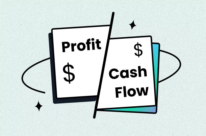 Profit vs cash flow diagram showing key differences explained with examples - by TrueProfit