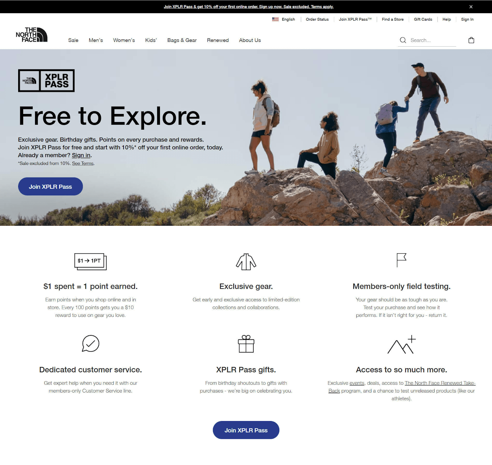 the north face homepage