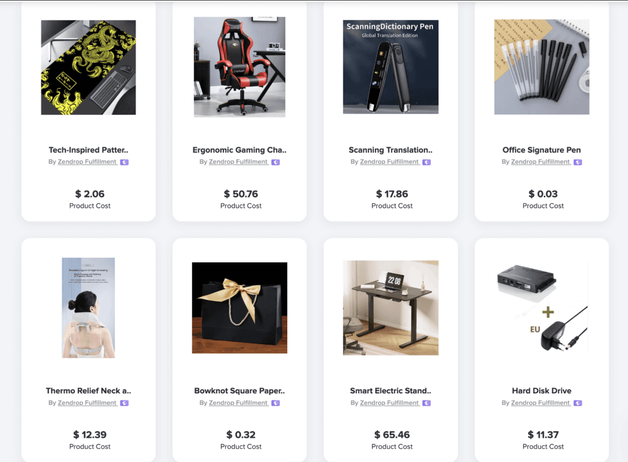 Zendrop website