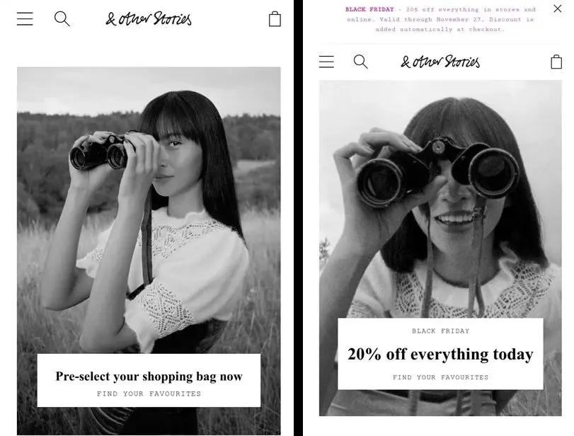 Other Stories' pre order campaign in  Black Friday