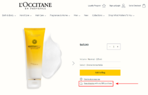 L’Occitane en Provence offers free shipping if customers reach a certain threshold - Cost Per Order